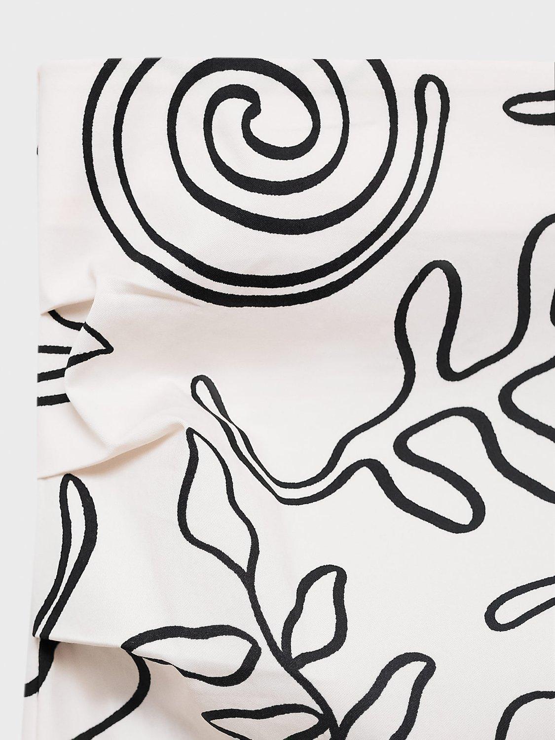 Product image 7 of 7, which shows Mango Ariel Floral Side Slit Midi Skirt, Natural White, 10