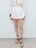 Mango Cotton Embroidered Balloon Skirt, White