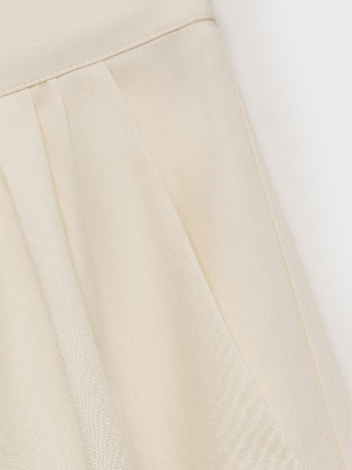 Product image 8 of 8, which shows Mango Bari Embroidered Floral Skirt, Natural White, 10