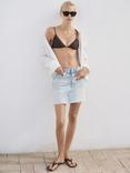 Mango Elena Denim Mini Skirt, Sky Blue