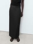 Mango Fred Linen Pencil Skirt, Black