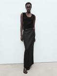 Mango Fred Linen Pencil Skirt, Black