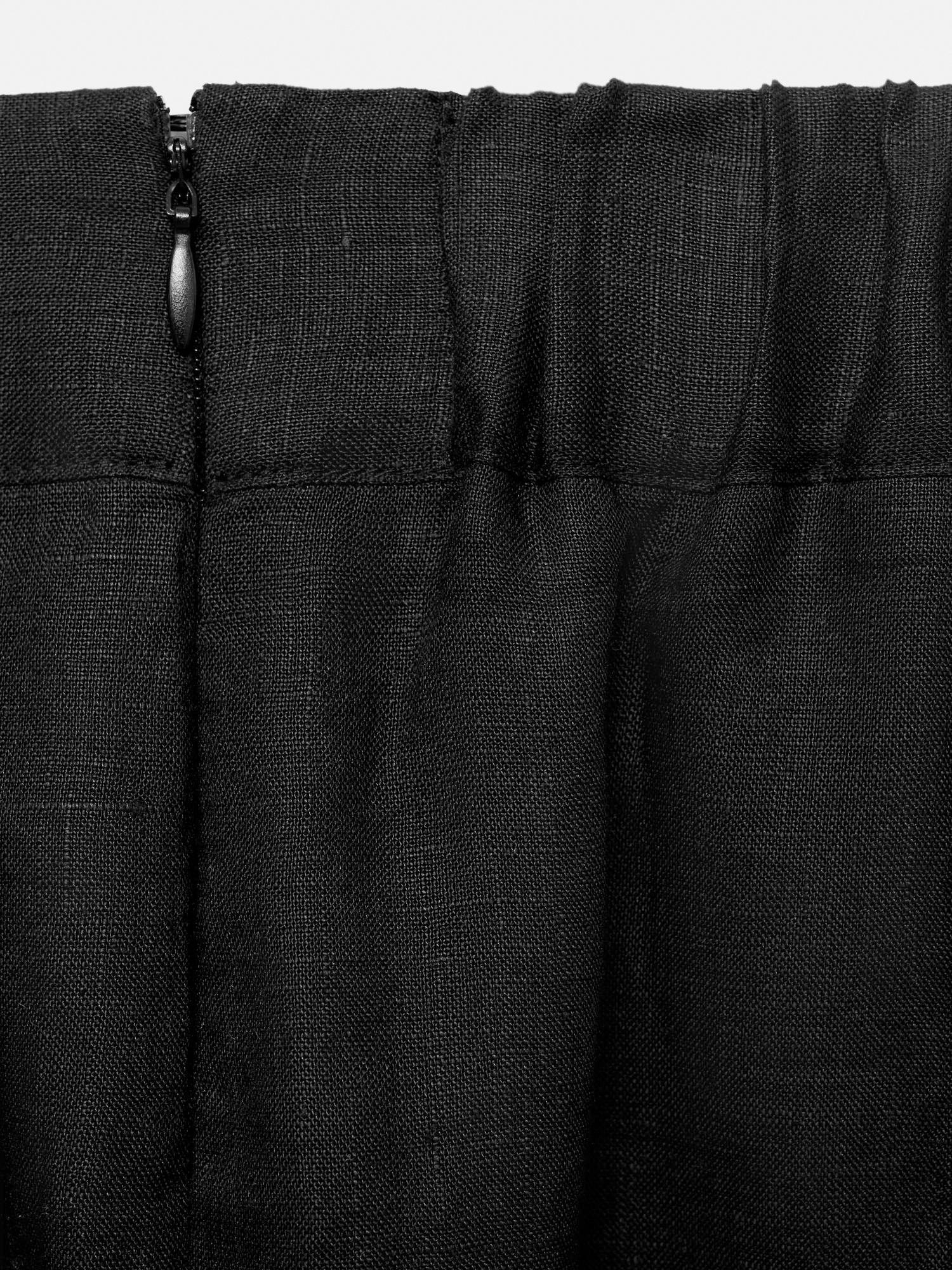 Product image 5 of 7, which shows Mango Fred Linen Pencil Skirt, Black, 10