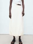 Mango Globe Long Balloon Skirt, Natural White