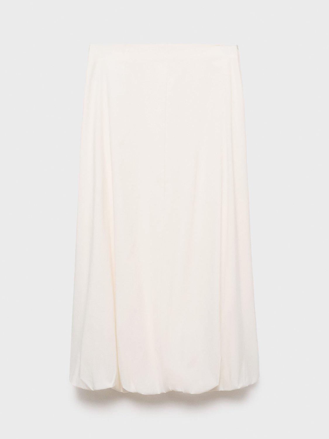 Product image 3 of 8, which shows Mango Globe Long Balloon Skirt, Natural White, L