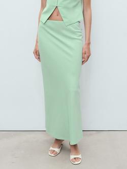 Mango Laguna Linen Blend Straight Skirt, Green, Green