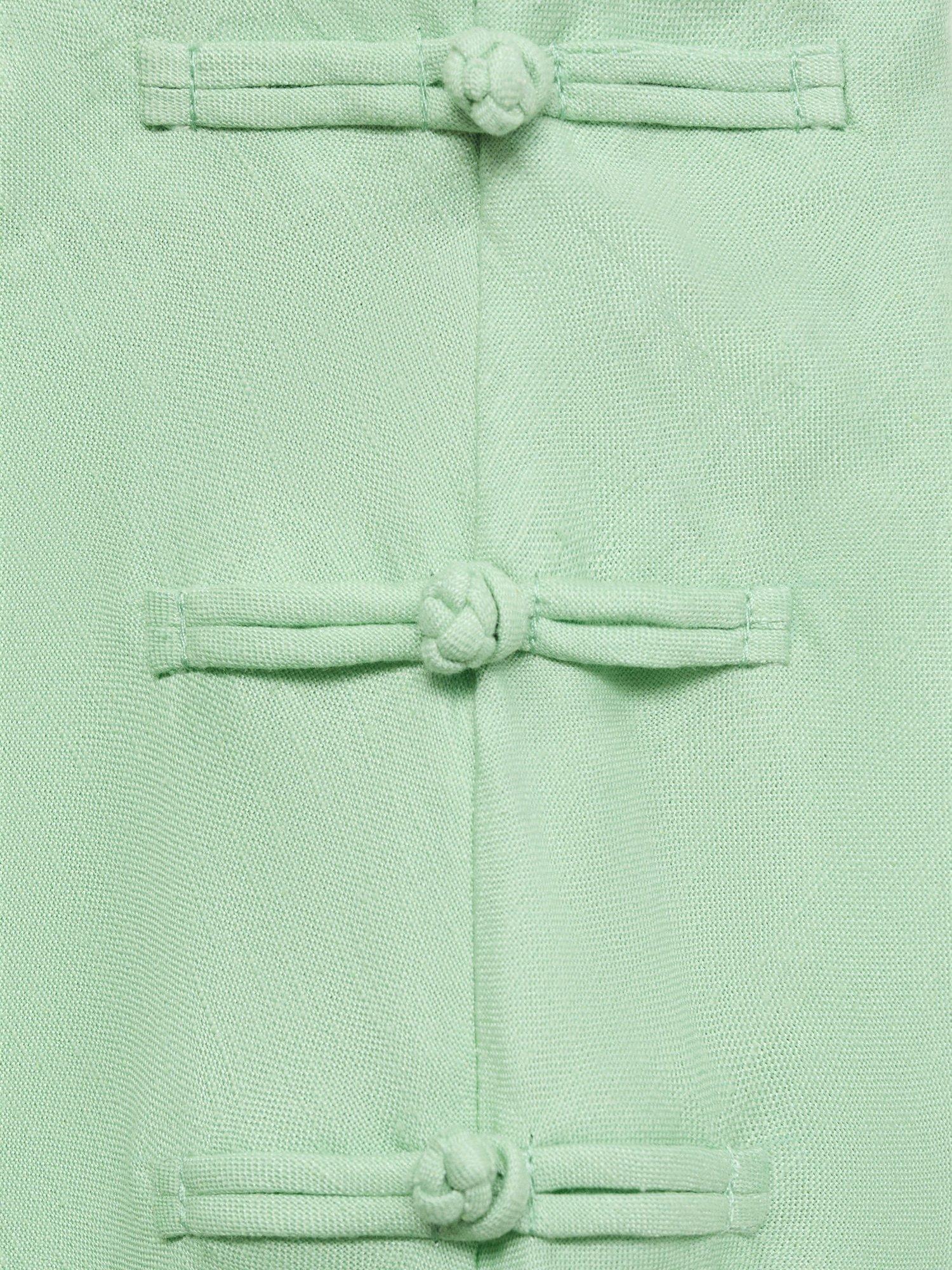 Product image 8 of 8, which shows Mango Laguna Linen Blend Straight Skirt, Green, L