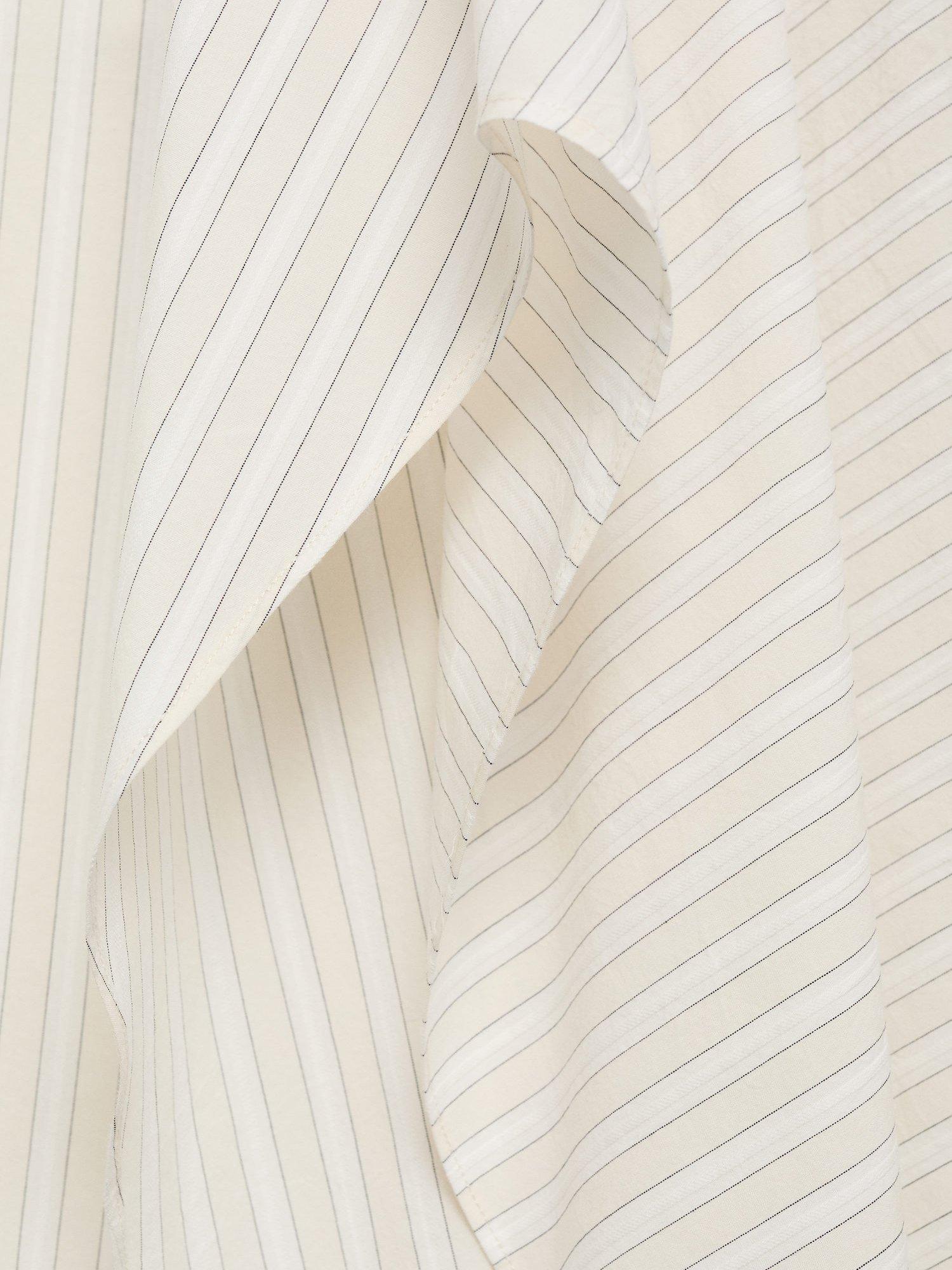 Product image 5 of 8, which shows Mango Limon Cotton Striped Asymmetric Skirt, Natural White, L