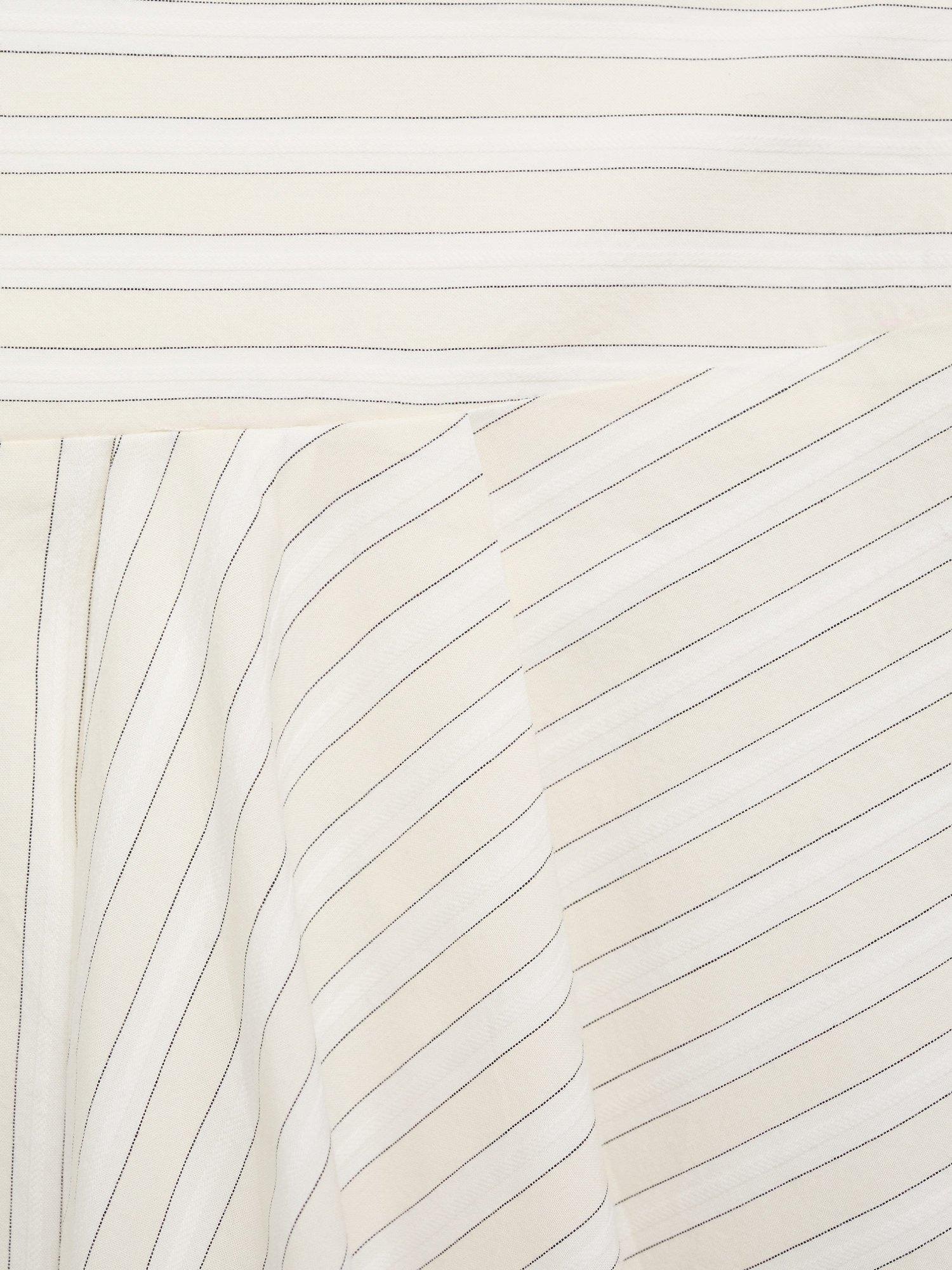 Product image 8 of 8, which shows Mango Limon Cotton Striped Asymmetric Skirt, Natural White, L