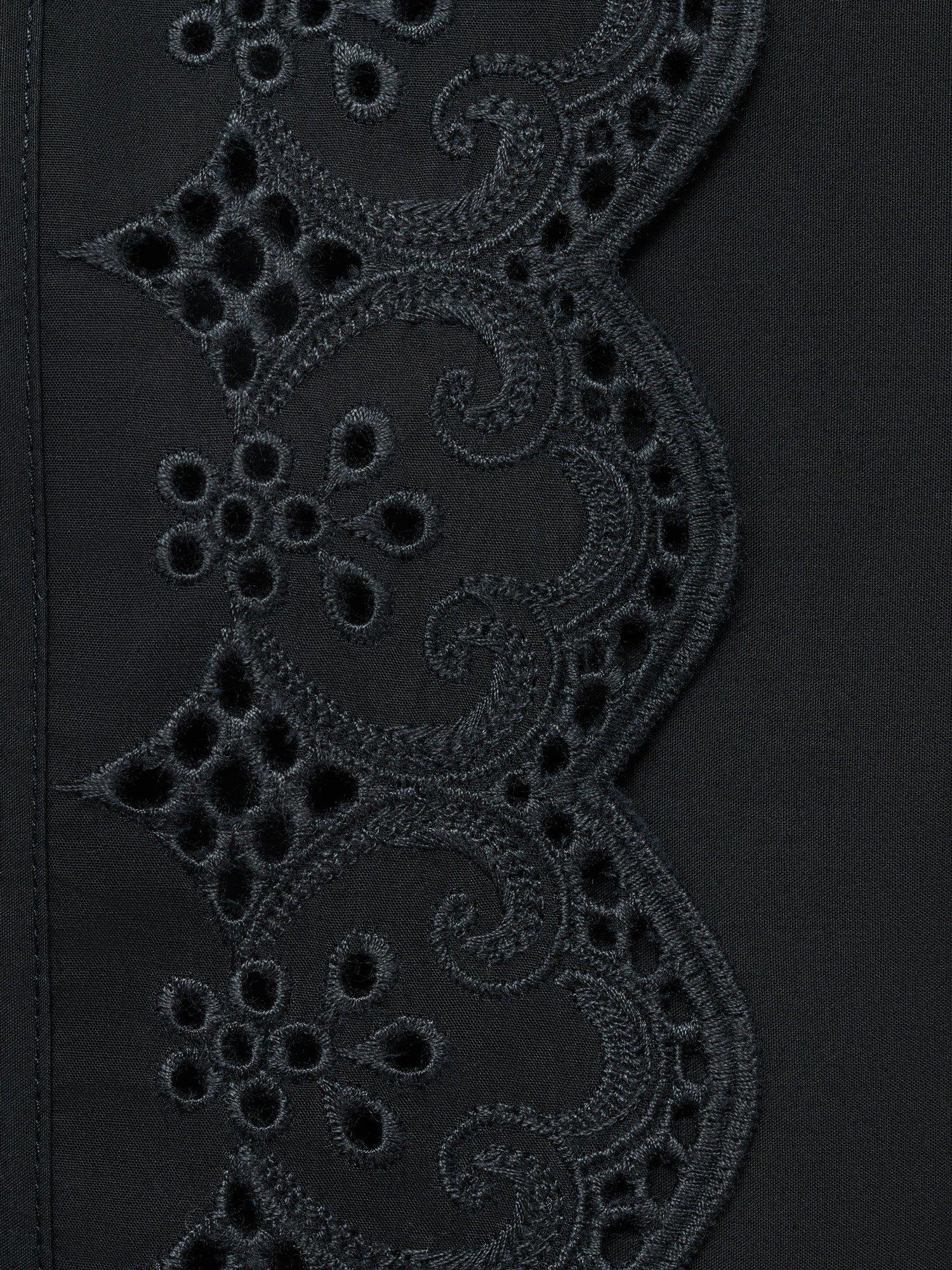 Product image 8 of 8, which shows Mango Luisa Embroidered Midi Skirt, Black, L