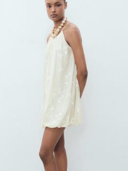 Mango Tania-H Embroidered Sleeveless Mini Dress, Natural White, Natural White