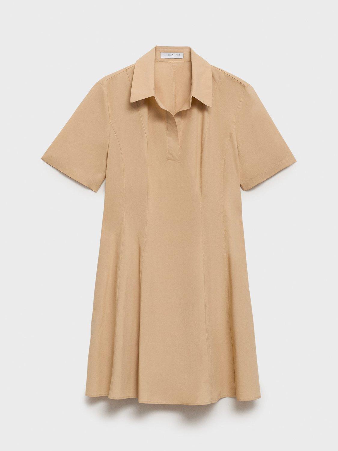 Product image 3 of 8, which shows Mango Tomy-H Cotton Mini Shirt Dress, Medium Brown, 10