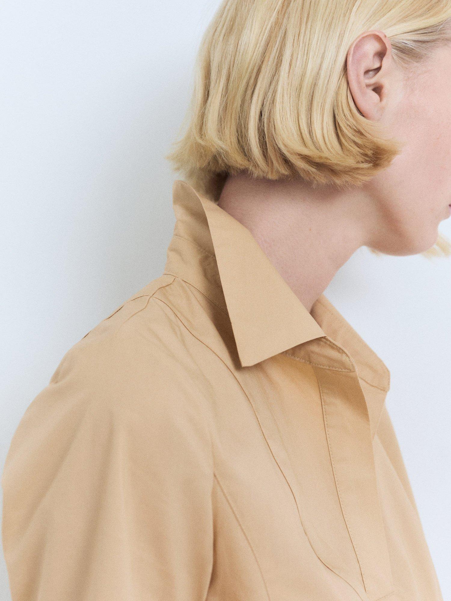 Product image 7 of 8, which shows Mango Tomy-H Cotton Mini Shirt Dress, Medium Brown, 10