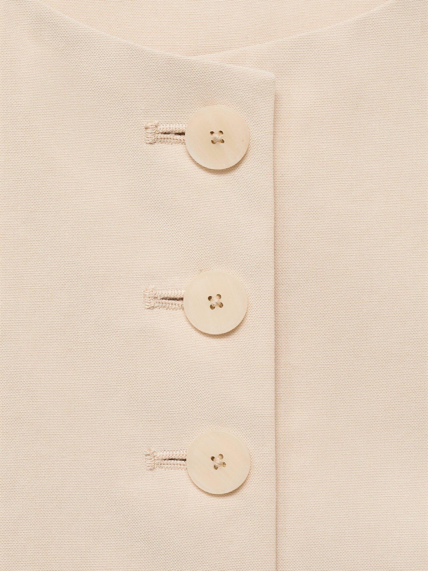 Product image 8 of 8, which shows Mango Greta Longline Waistcoat, Light Beige, XXS