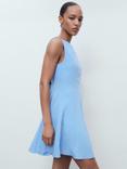 Mango Terry Boat Neck Sleeveless Mini Dress, Medium Blue