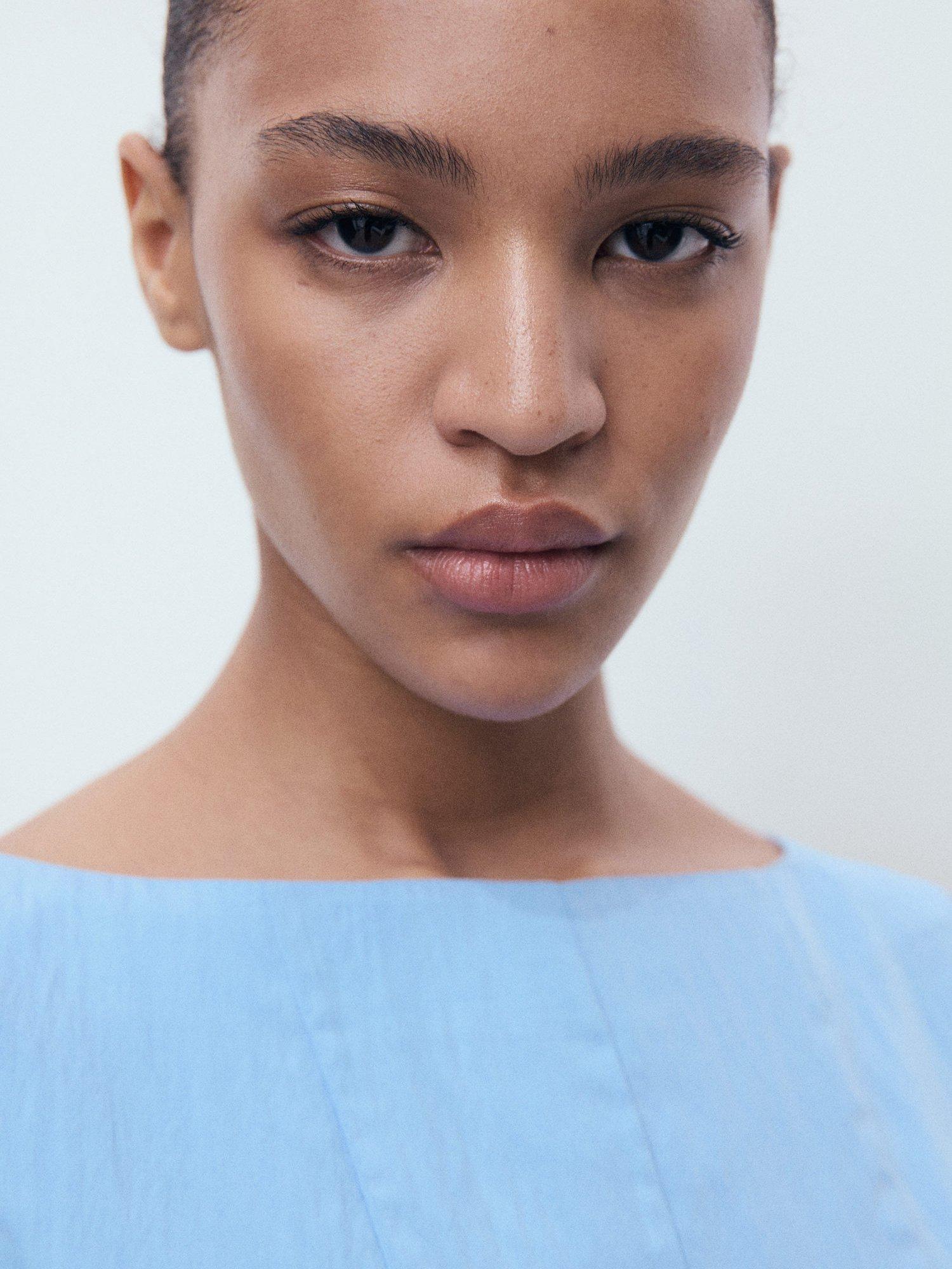 Product image 6 of 8, which shows Mango Terry Boat Neck Sleeveless Mini Dress, Medium Blue, 12