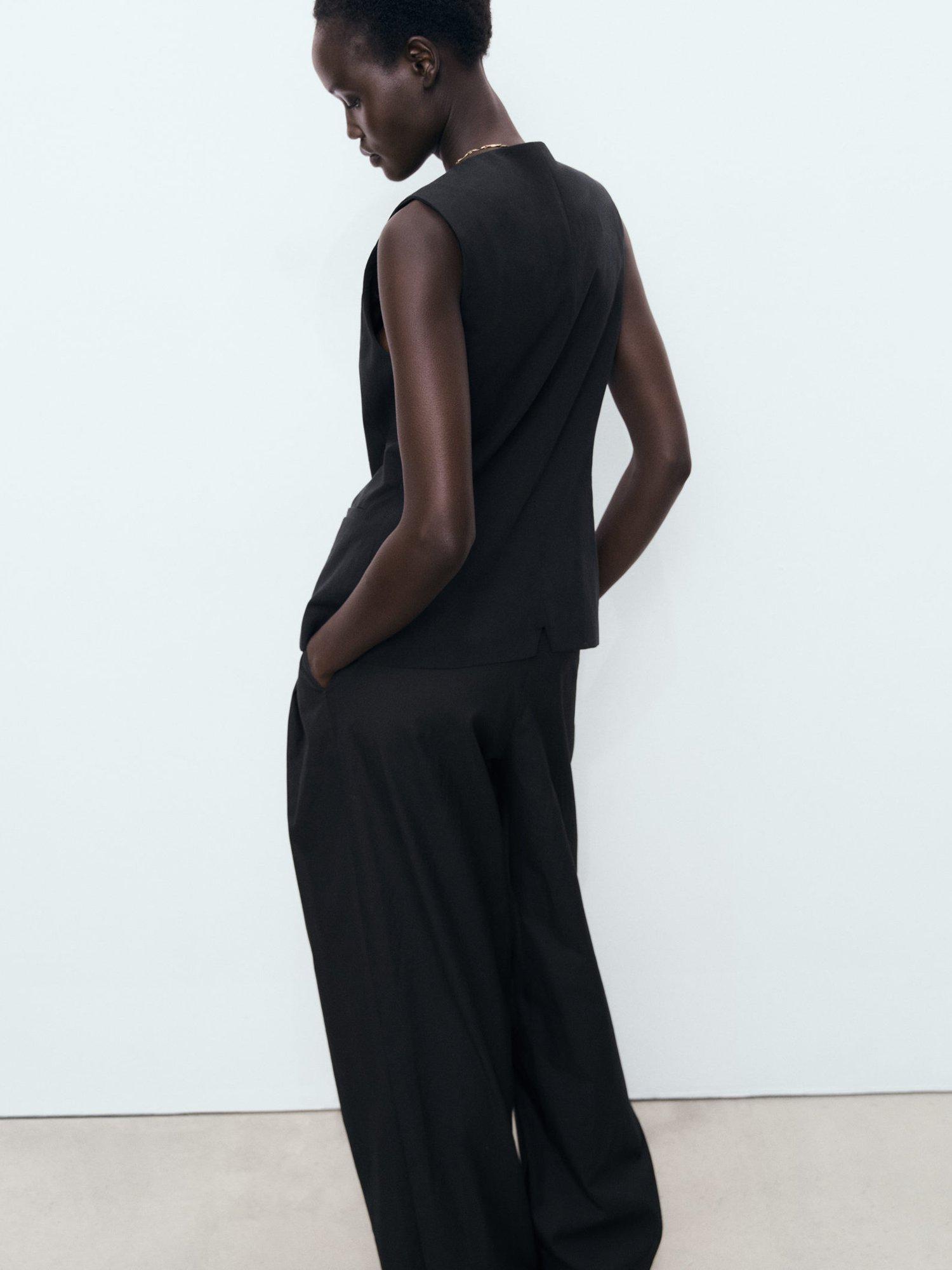 Product image 4 of 7, which shows Mango Greta Tailored Waistcoat, Black, XXS