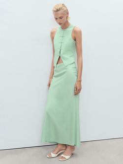 Mango Laguna Linen Blend Suit Waistcoat, Green - view 2, Green