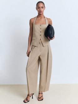 Mango Olivia Square Neck Waistcoat - view 2, Medium Brown