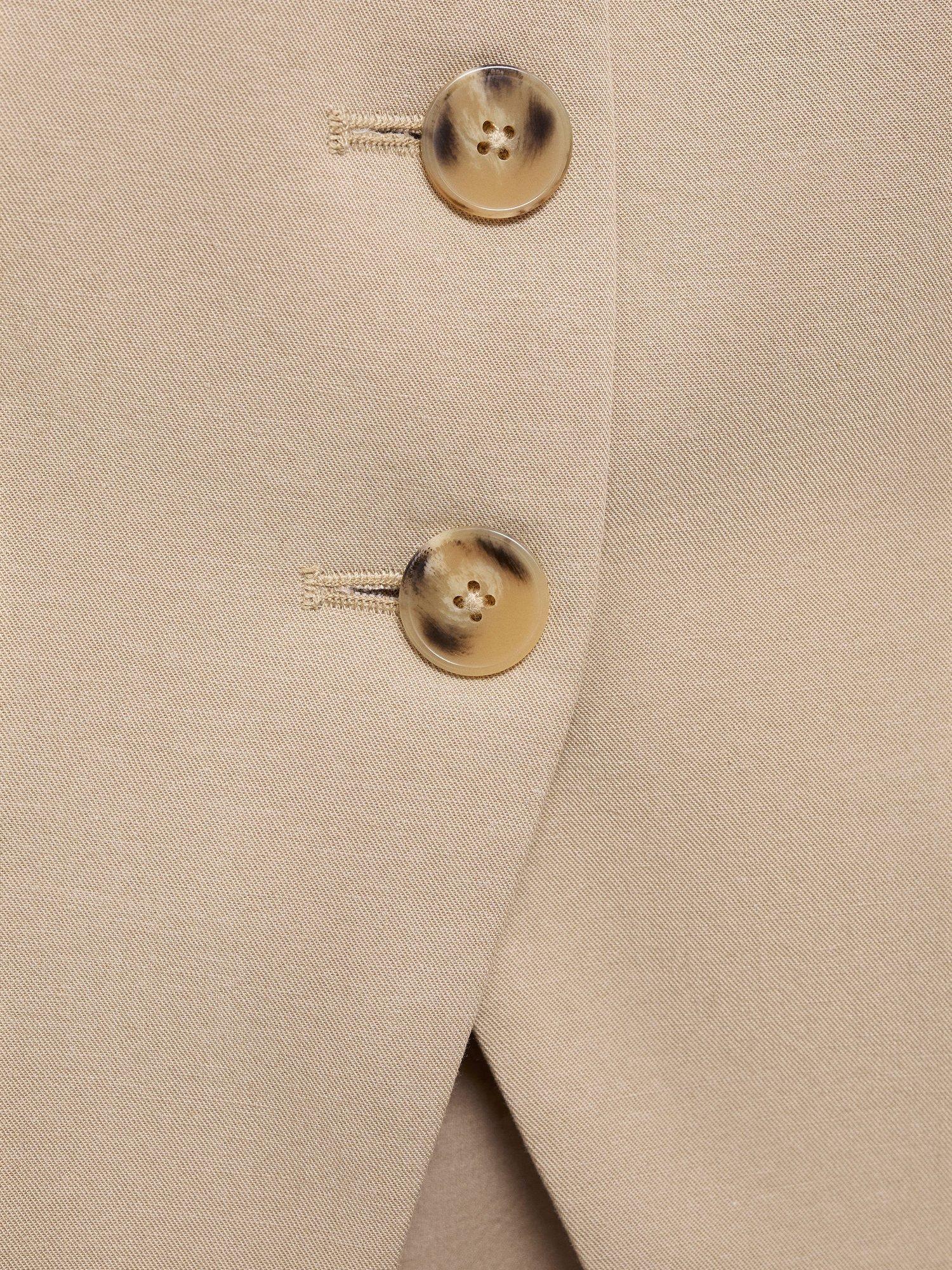 Product image 5 of 8, which shows Mango Olivia Square Neck Waistcoat, Medium Brown, L