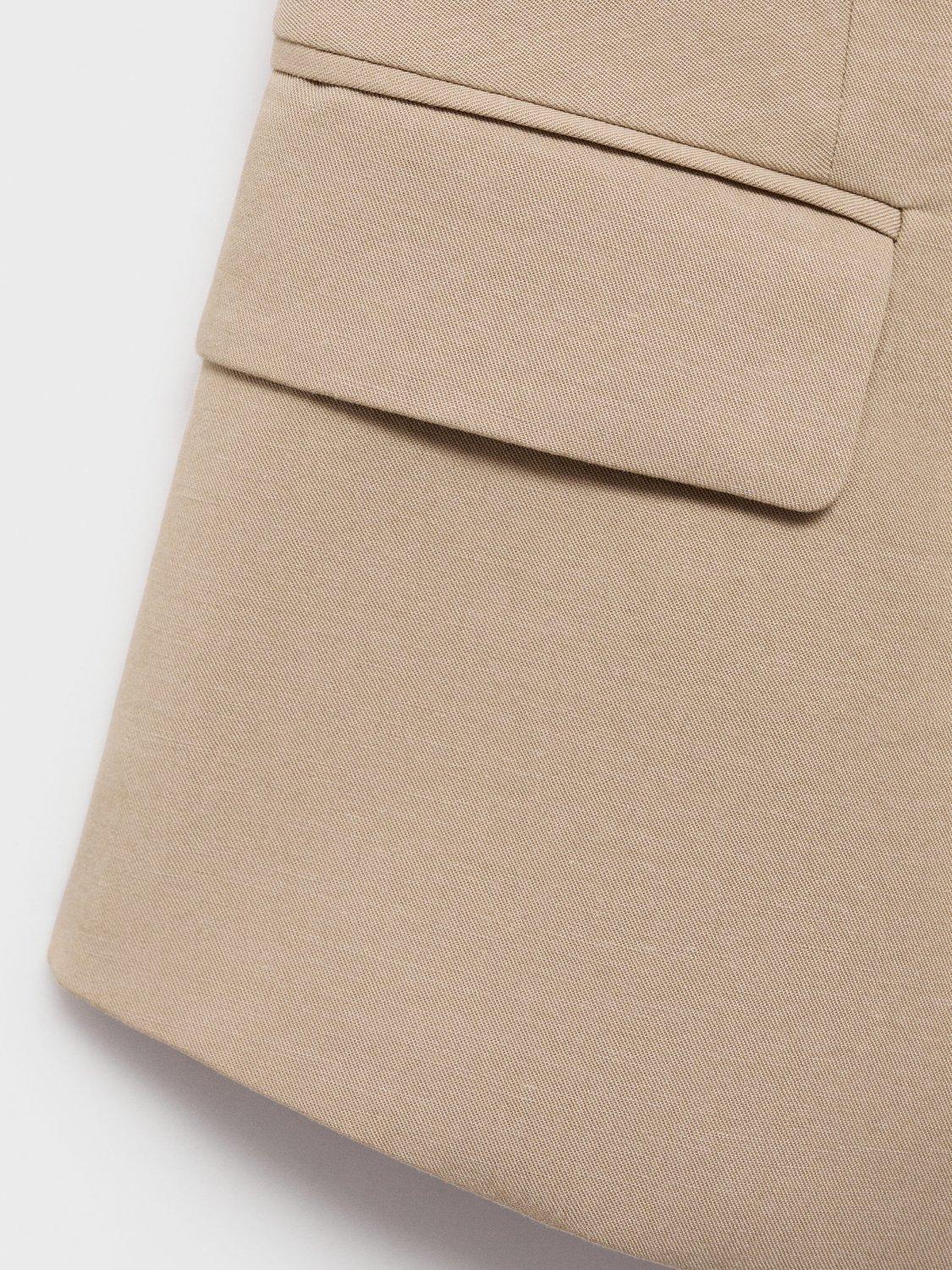 Product image 8 of 8, which shows Mango Olivia Square Neck Waistcoat, Medium Brown, L