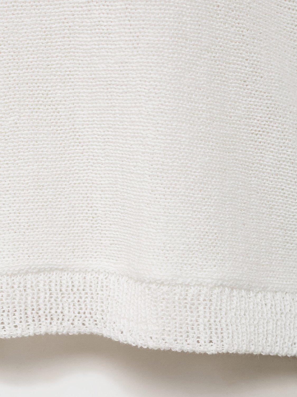 Product image 5 of 7, which shows Mango Aventura Linen Blend Oversized Fine Knit Jumper, White, M