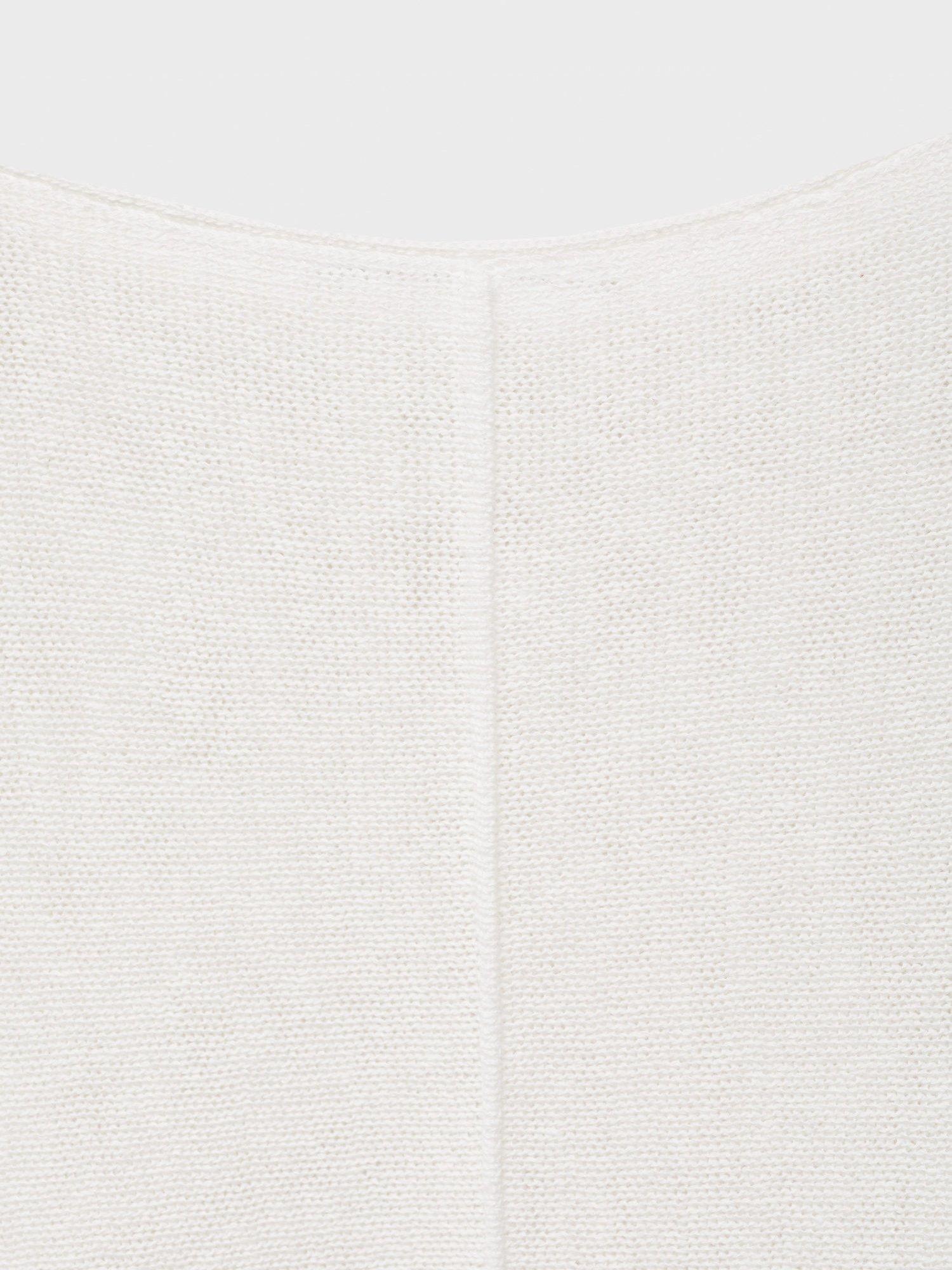 Product image 7 of 7, which shows Mango Aventura Linen Blend Oversized Fine Knit Jumper, White, M
