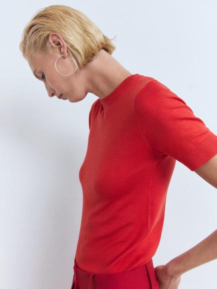 Mango Basic Jumper, Red