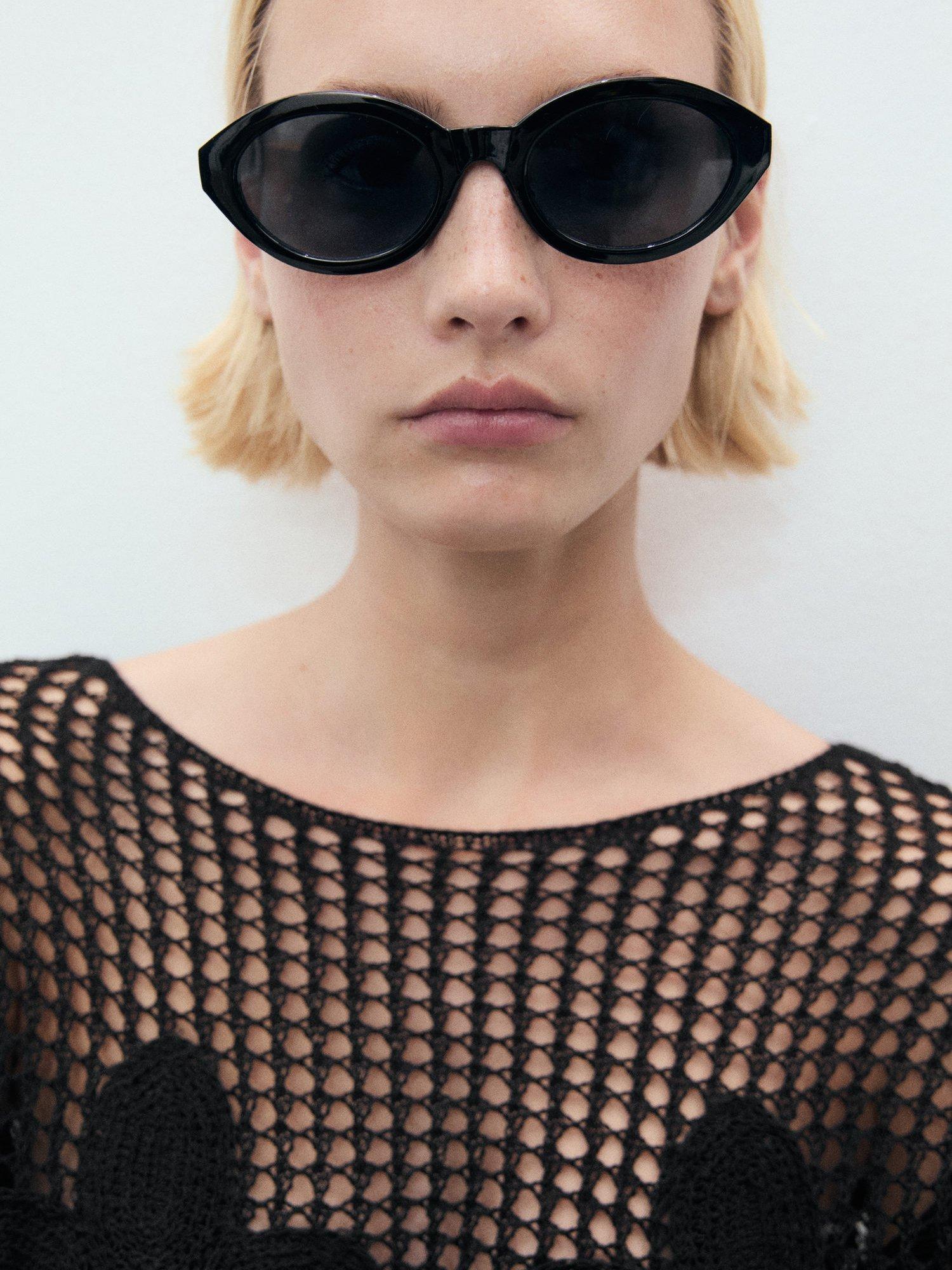 Product image 6 of 8, which shows Mango Borabora Knit Embroidered Jumper, Black, S