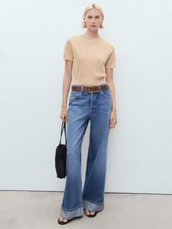 Mango Romeo Short Sleeve Jumper - view 2, Beige