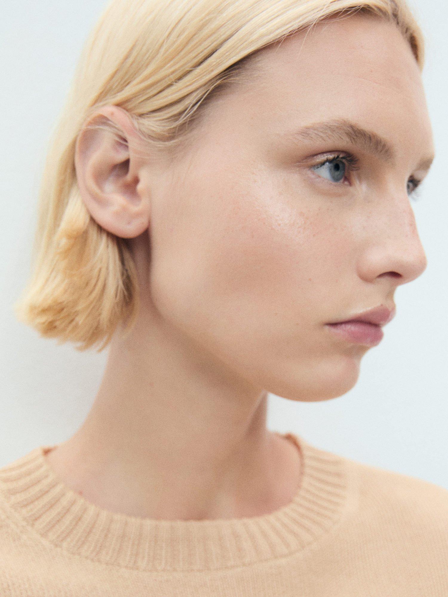 Product image 6 of 7, which shows Mango Romeo Short Sleeve Jumper, Beige, XS