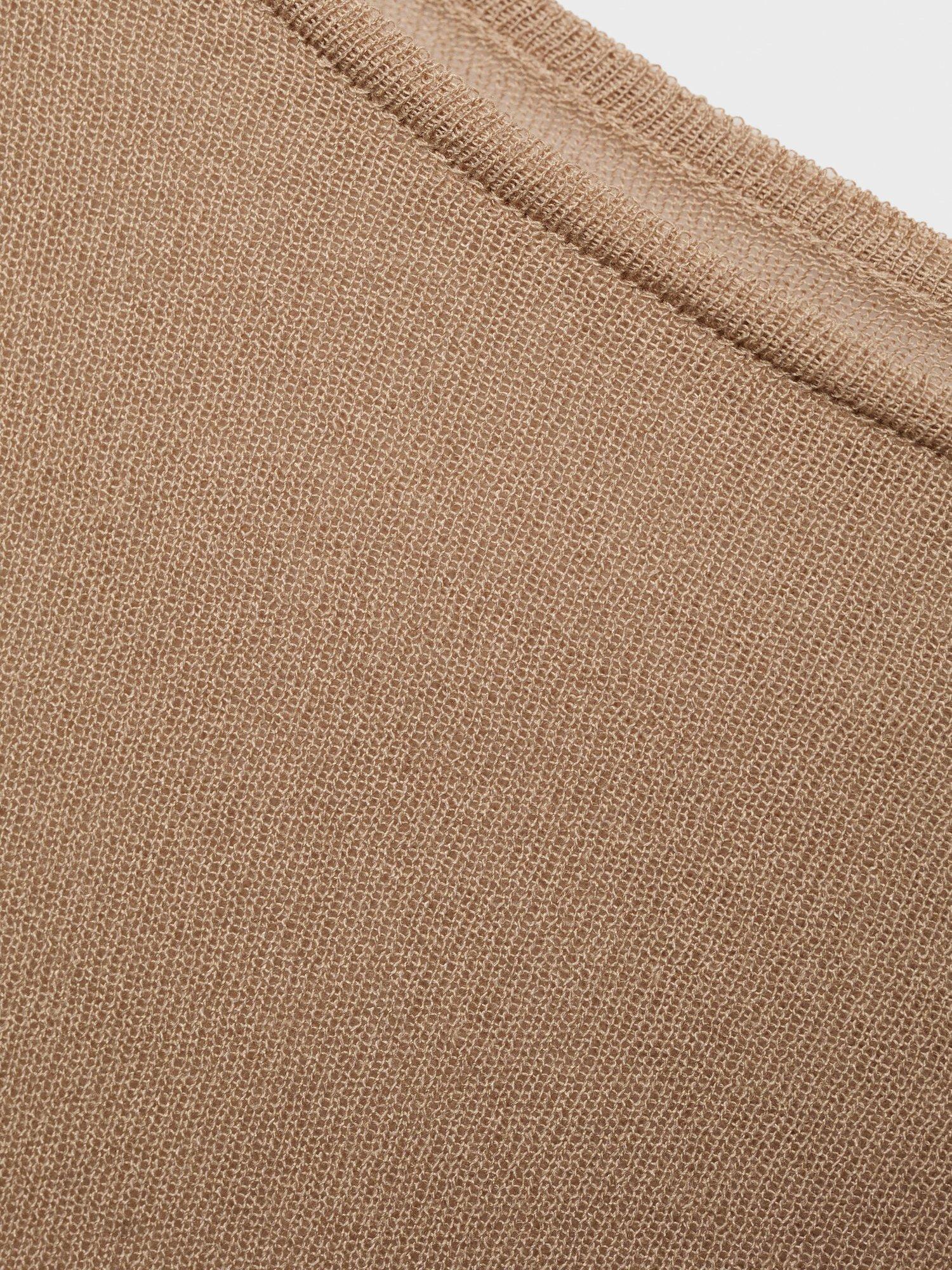 Product image 5 of 8, which shows Mango Argon Asymmetrical Knitted Cape, Medium Brown, M-L