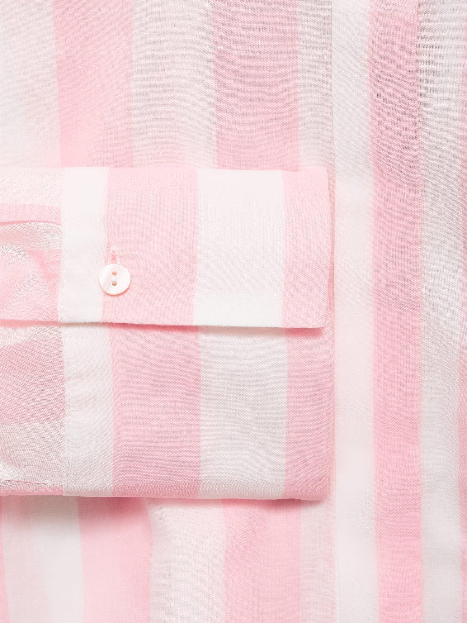 Product image 5 of 6, which shows Mango Linea Stripe Long Sleeve Shirt, Pastel Pink/Multi, 4