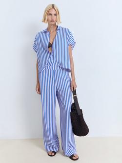 Mango Mykonos Stripe Blouse - view 2, Medium Blue