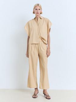 Mango Tomy-H Cotton Blend Blouse - view 2, Medium Brown