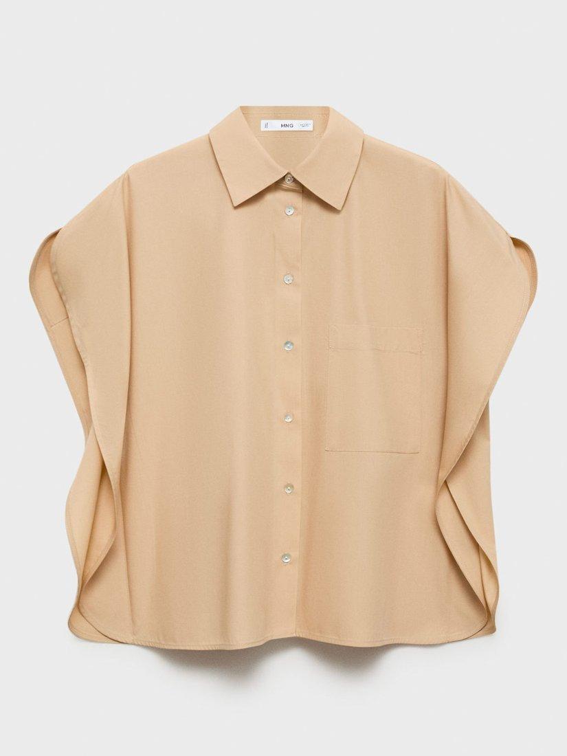 Product image 3 of 8, which shows Mango Tomy-H Cotton Blend Blouse, Medium Brown, 10