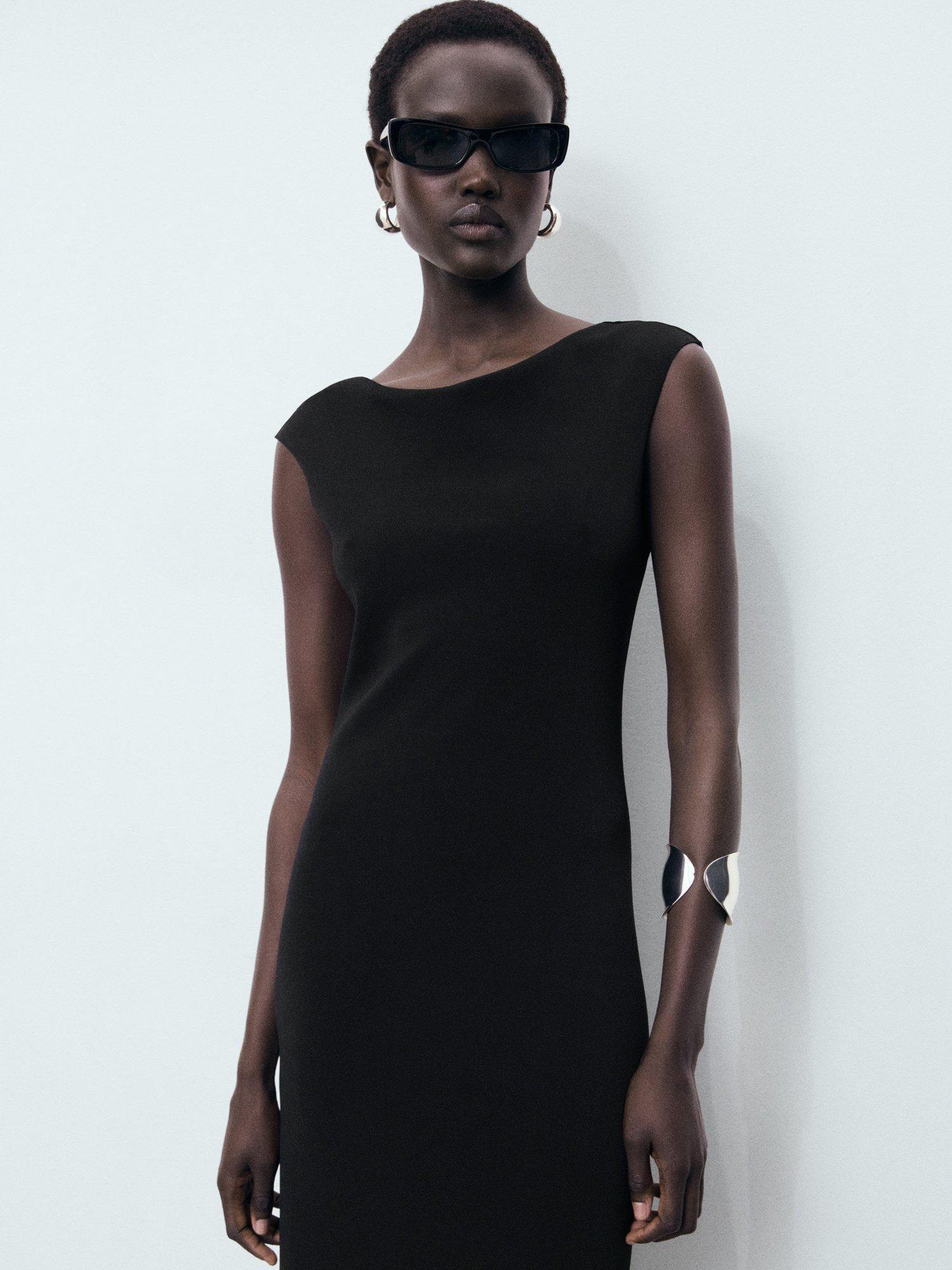 Product image 2 of 8, which shows Mango Backless Midi Dress, Black, 10