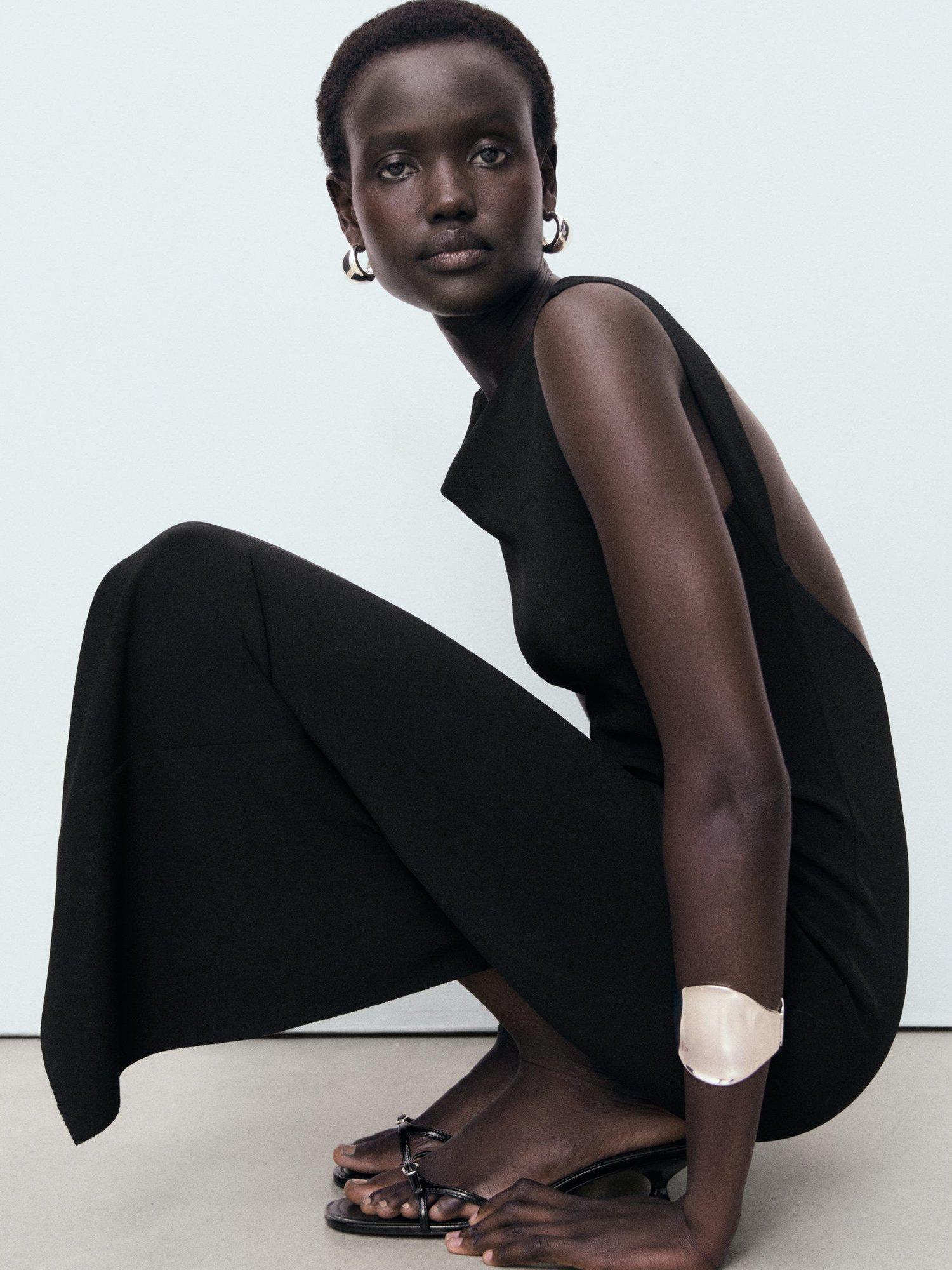 Product image 7 of 8, which shows Mango Backless Midi Dress, Black, 10