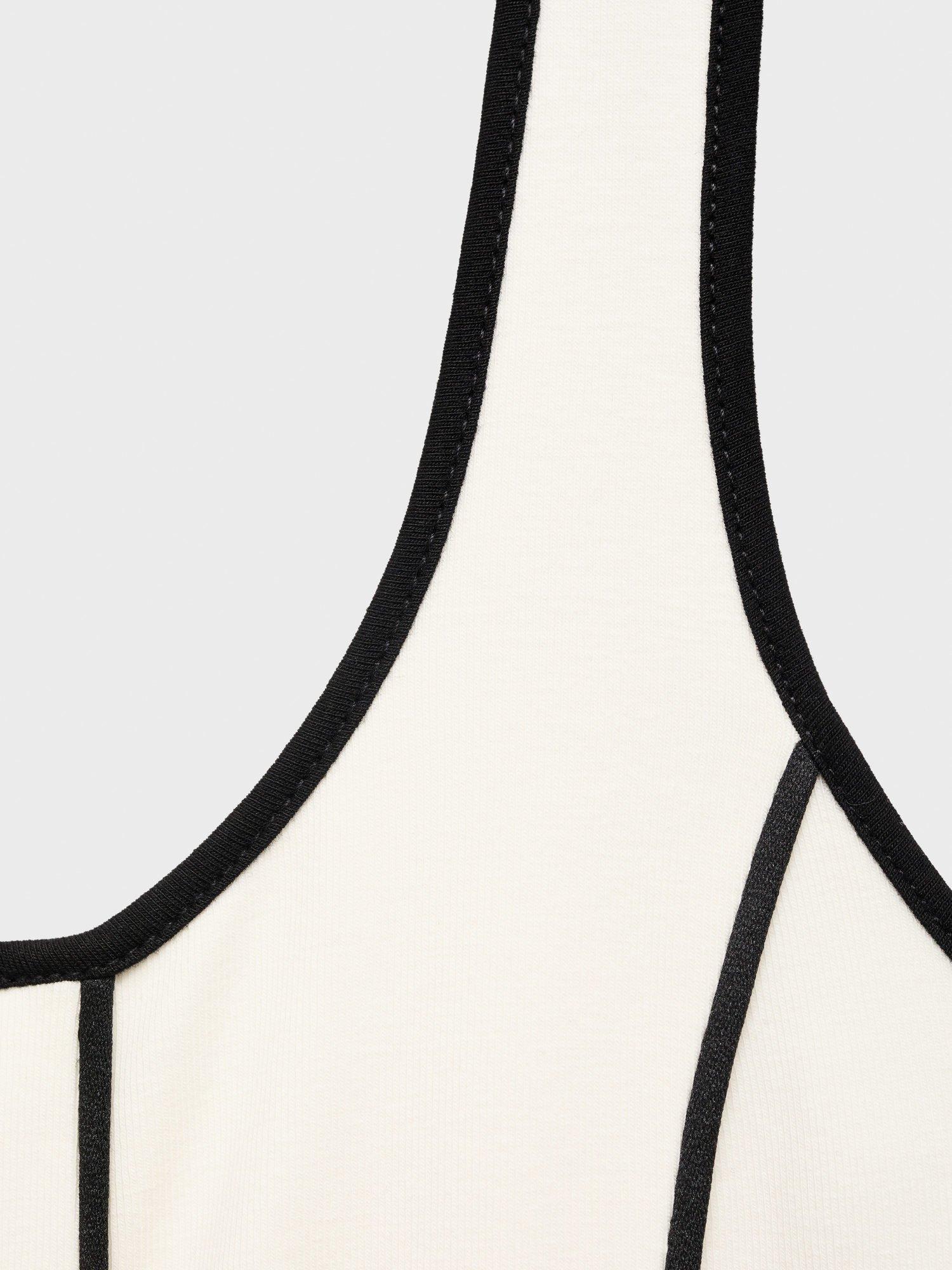 Product image 8 of 8, which shows Mango Bico Cotton Stripe Dress, White/Black, 10