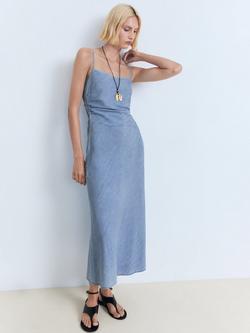 Mango Blanes Denim Midi Dress, Mid Blue, Mid Blue