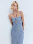 Mango Blanes Denim Midi Dress, Mid Blue