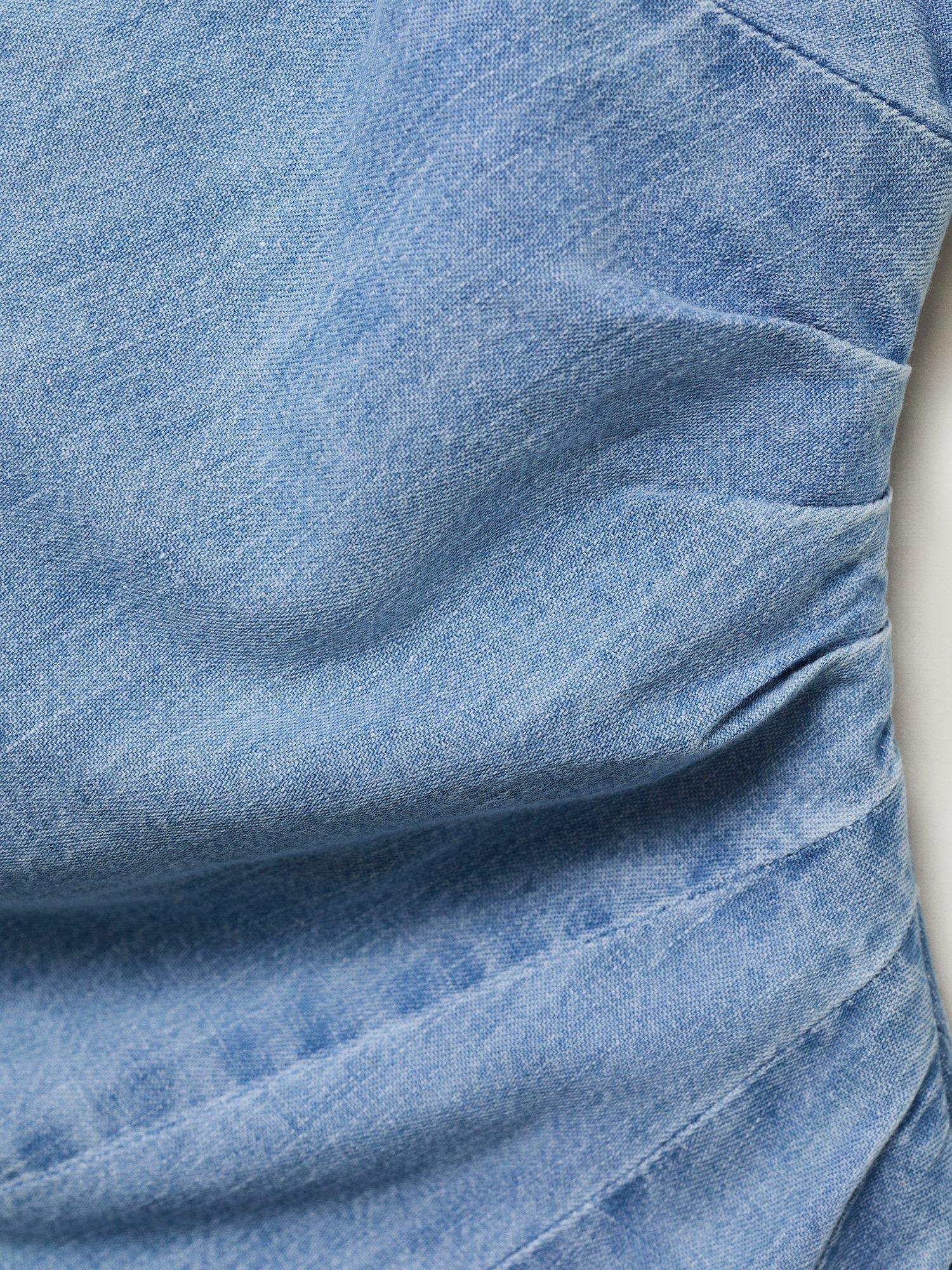 Product image 5 of 8, which shows Mango Blanes Denim Midi Dress, Mid Blue, 6