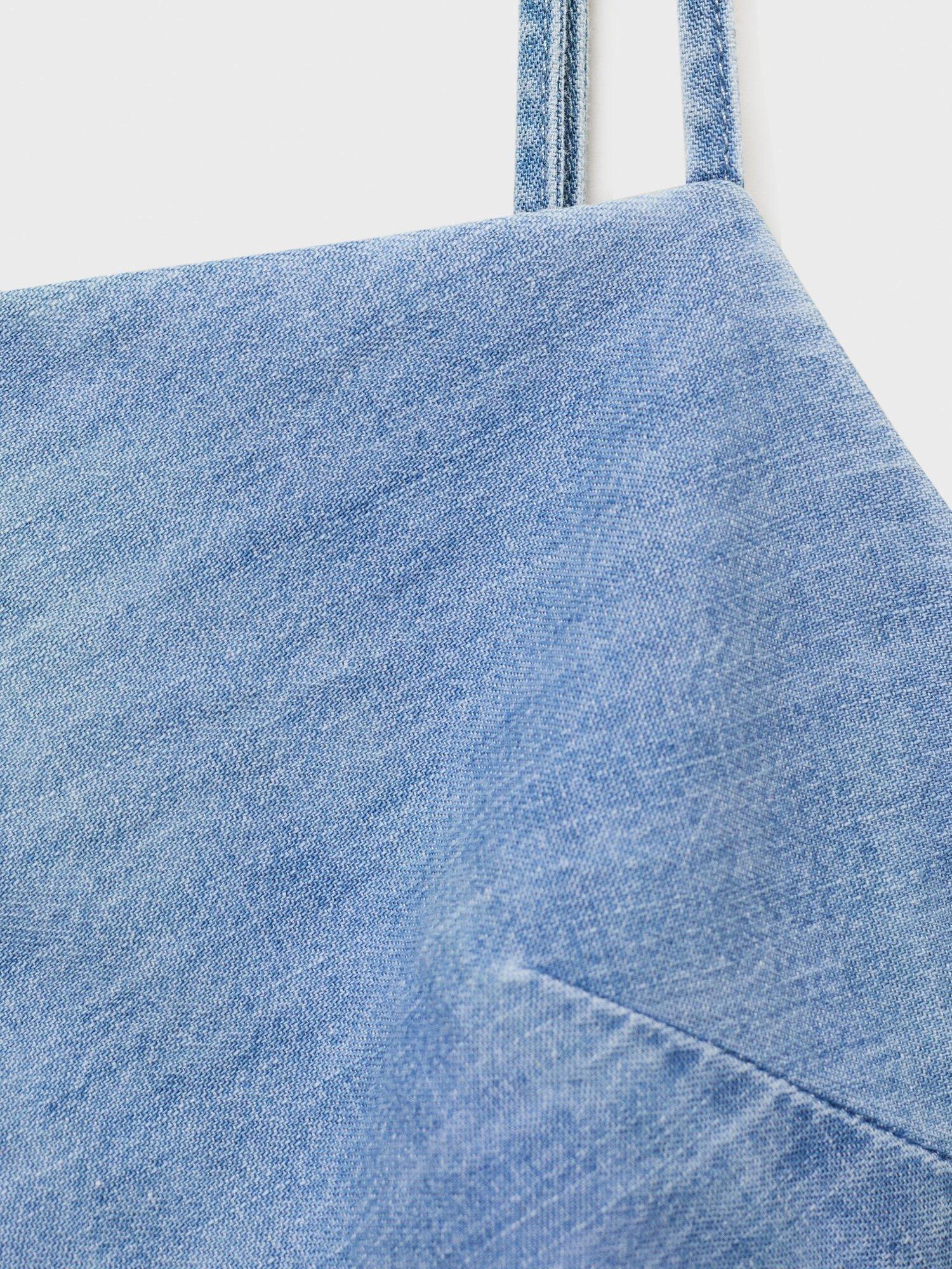 Product image 8 of 8, which shows Mango Blanes Denim Midi Dress, Mid Blue, 6