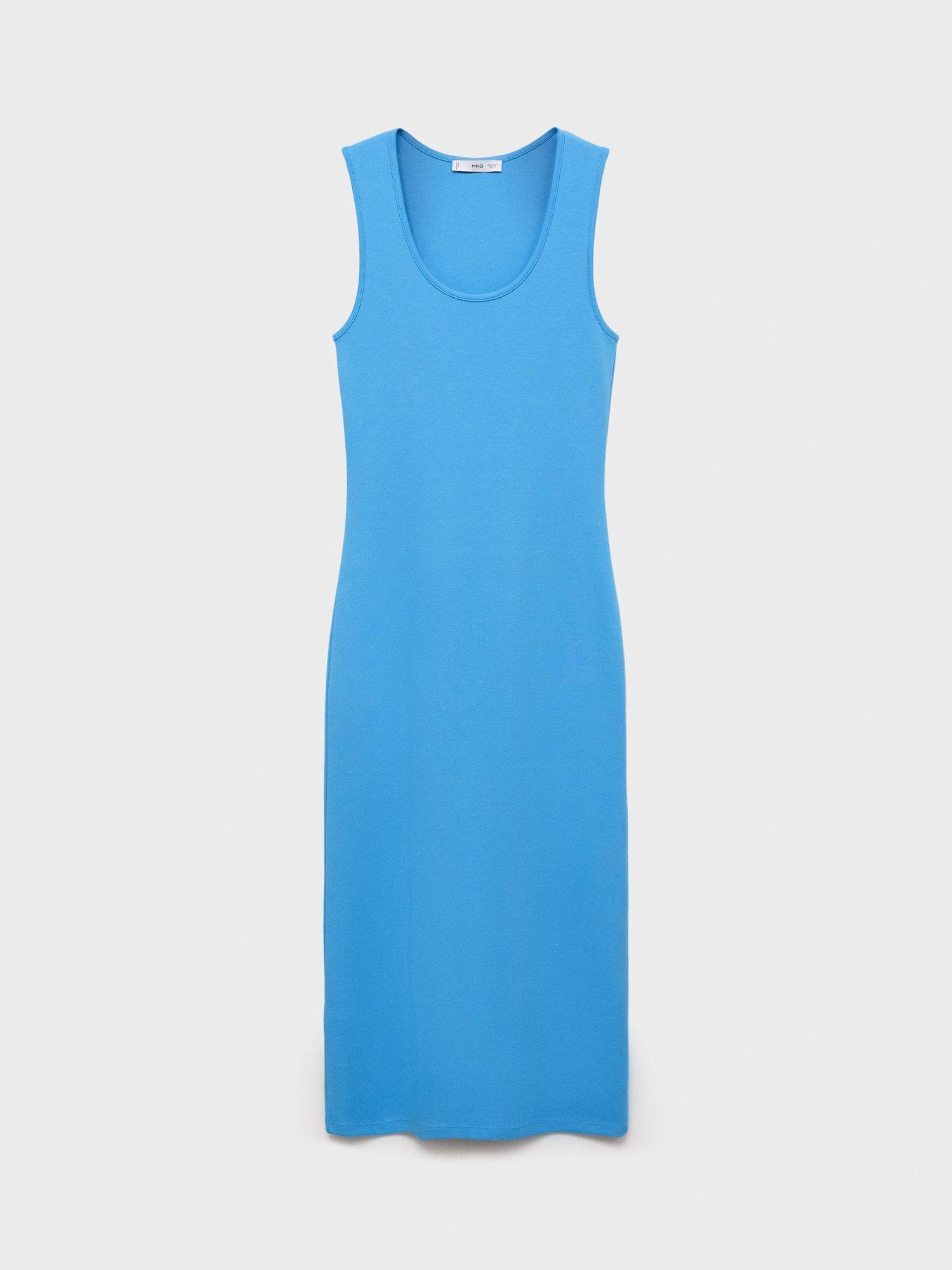 Product image 3 of 8, which shows Mango Bowser Bodycon Midi Dress, Medium Blue, 6