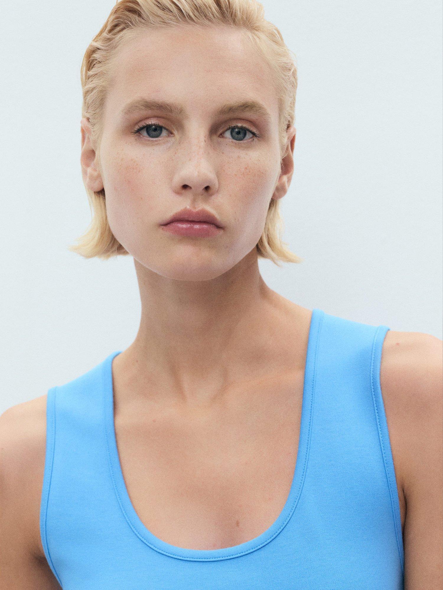 Product image 6 of 8, which shows Mango Bowser Bodycon Midi Dress, Medium Blue, 6