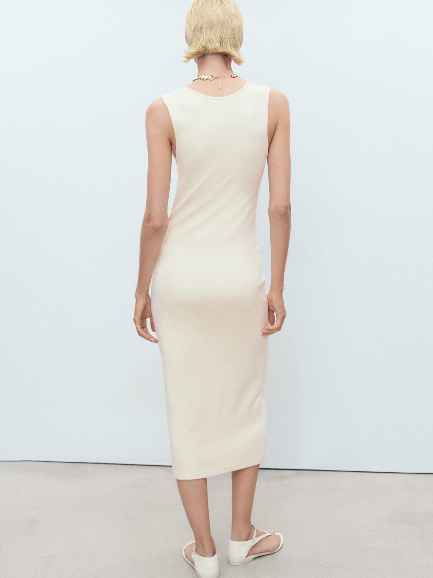 Product image 4 of 9, which shows Mango Bowser Bodycon Midi Dress, Natural White, 6