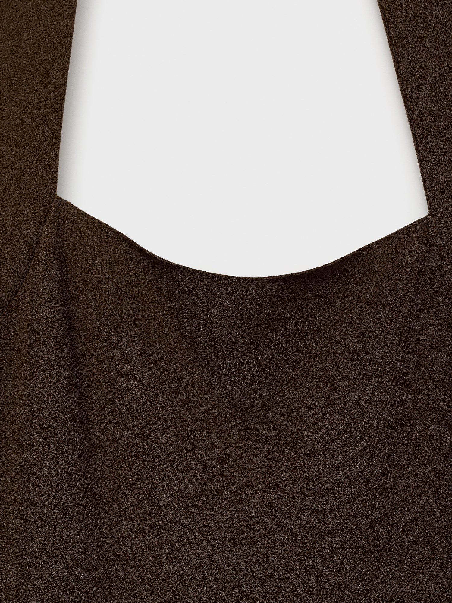 Product image 5 of 7, which shows Mango Brigitte Halterneck Dress, Brown, 10