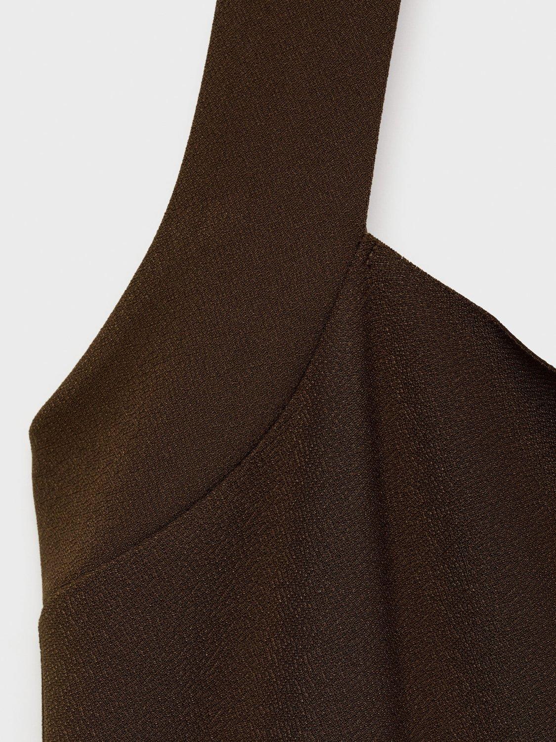 Product image 7 of 7, which shows Mango Brigitte Halterneck Dress, Brown, 10