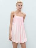 Mango Cupcake Bubble Hem Mini Dress, Pastel Pink/Multi