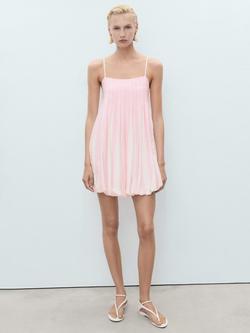 Mango Cupcake Bubble Hem Mini Dress, Pastel Pink/Multi - view 2, Pastel Pink/Multi